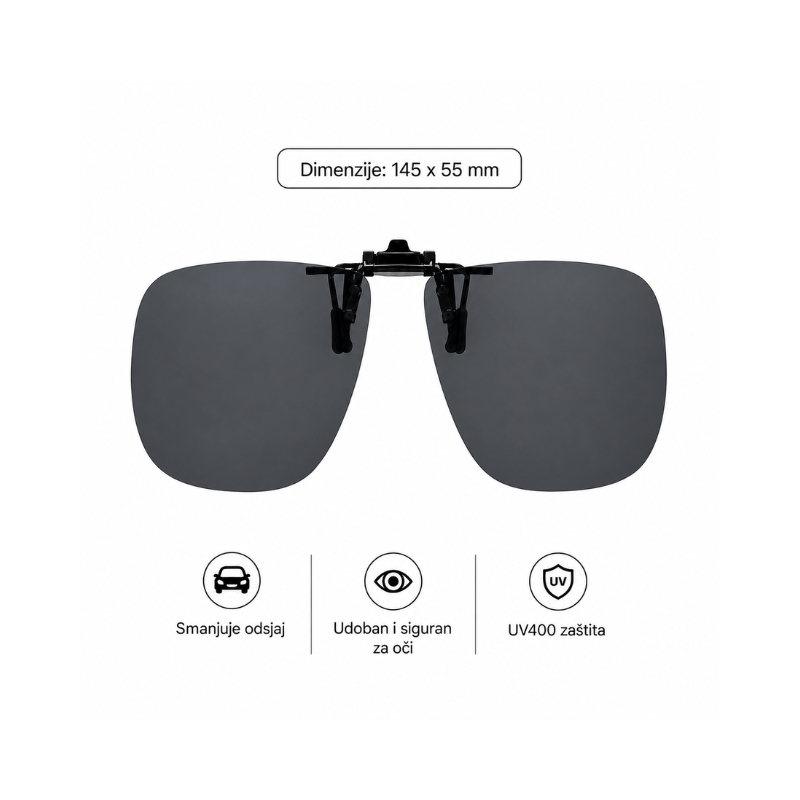 Clip-on – flip up sivi